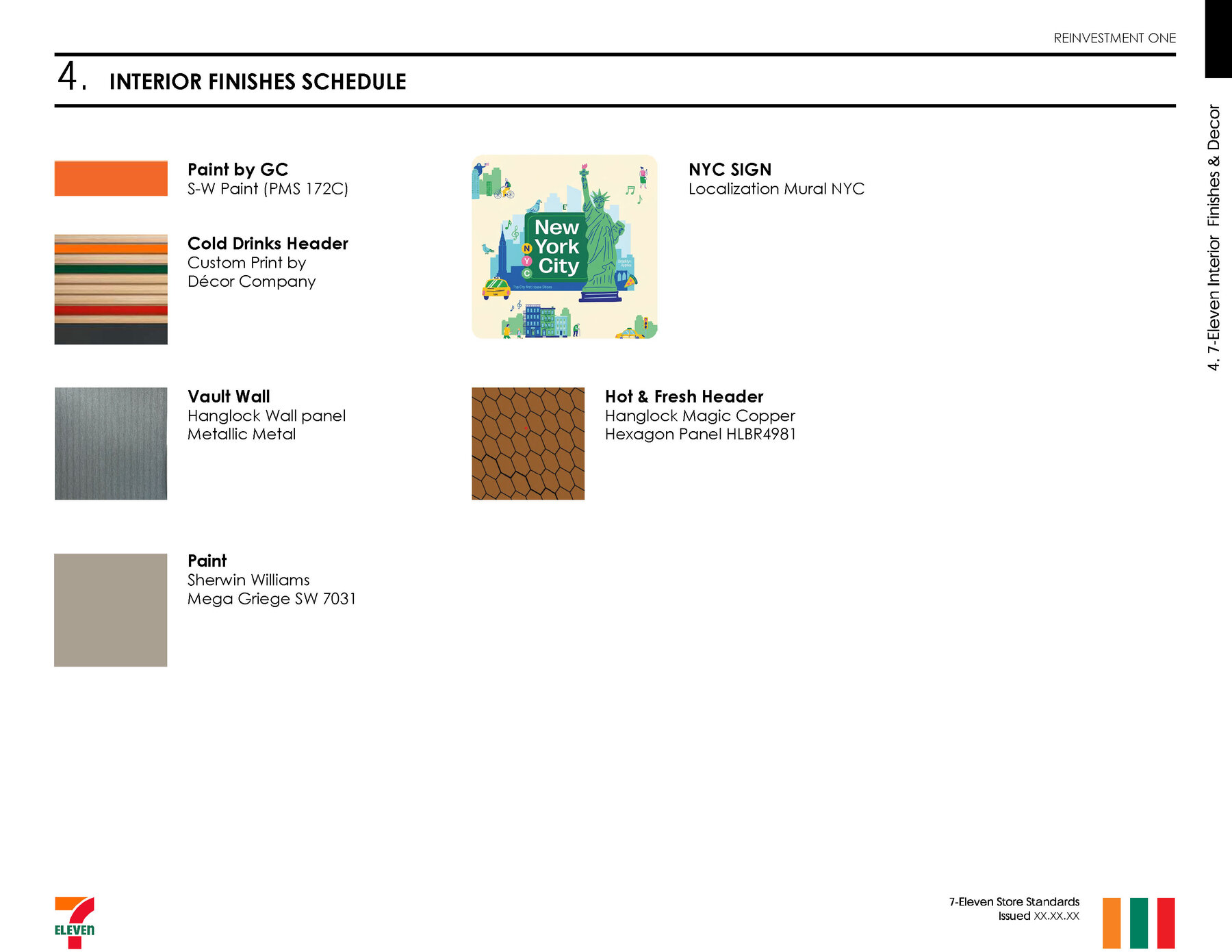 Interior Finishes Schedule — 7-Eleven remodel playbook document